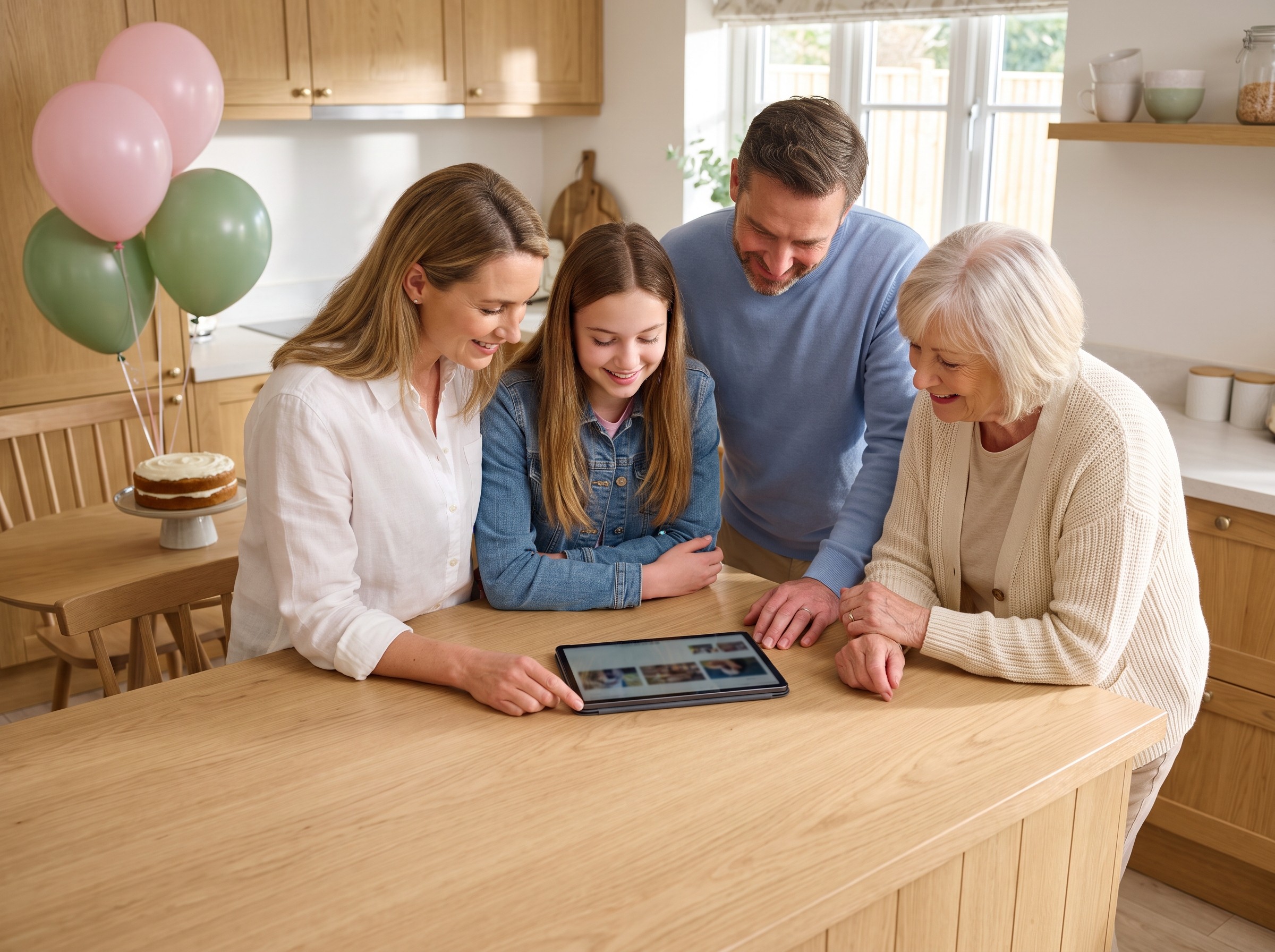 Friends adding notes to a group card